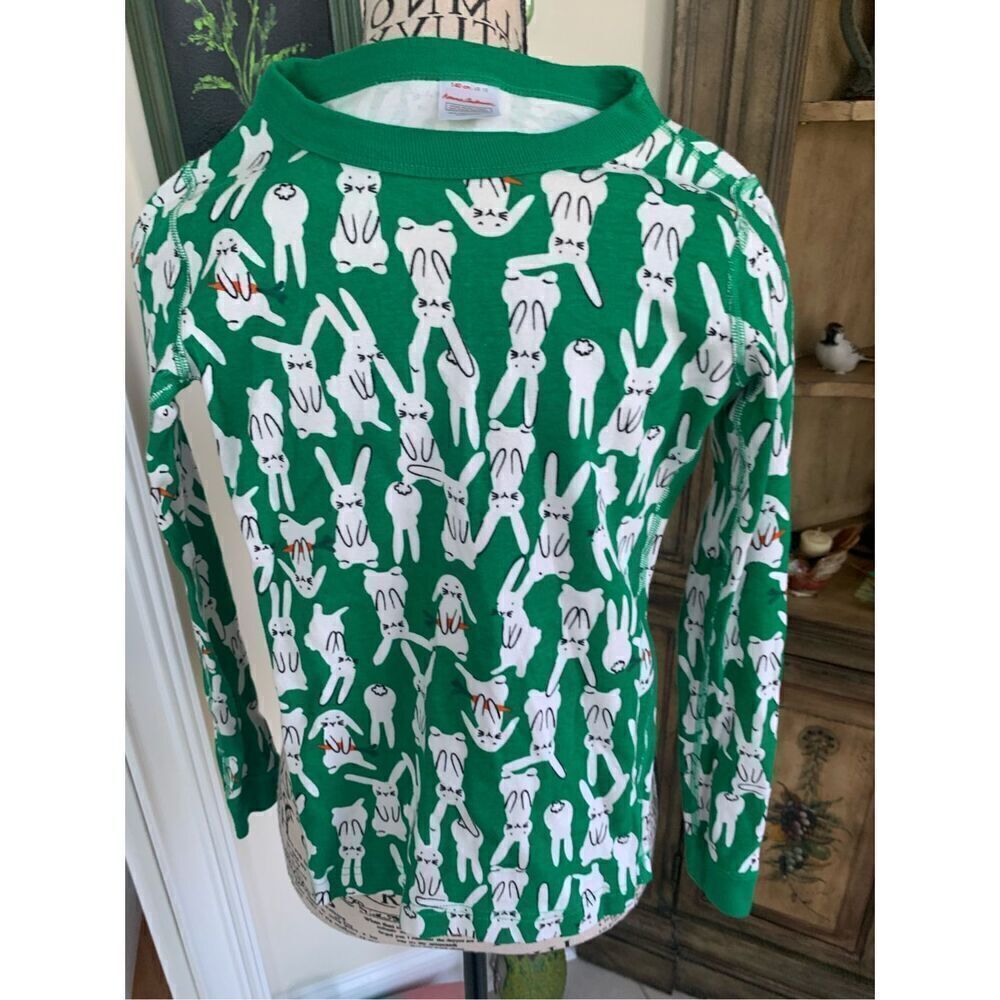 Hanna Andersson Happy Green Bunny Unisex Kids' Sleepwear Shirt
